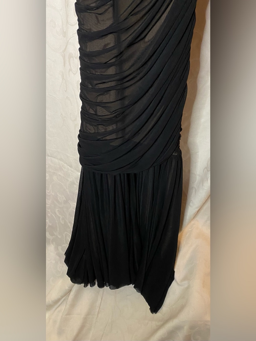 NWT Vici In My Arms Ruched Mesh Maxi Black Dress - Picture 10 of 16